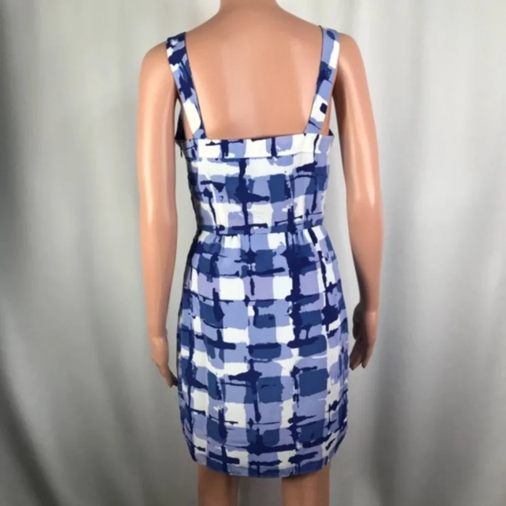 Banana Republic Abstract Print Blue/White Dress Size - Picture 5 of 6